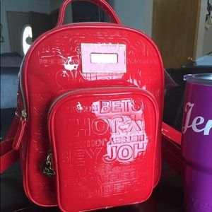 NWT red Betsey Johnson book bag purse
